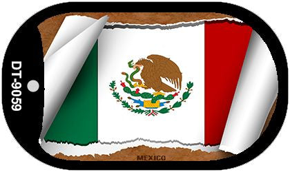Mexico Flag Scroll Metal Novelty Dog Tag Necklace DT-9059