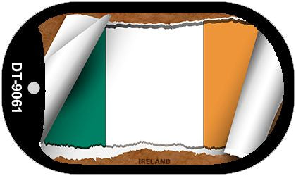 Ireland Flag Scroll Metal Novelty Dog Tag Necklace DT-9061