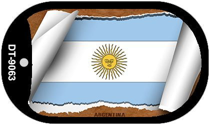 Argentina Flag Scroll Metal Novelty Dog Tag Necklace DT-9063