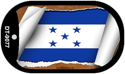 Honduras Flag Scroll Metal Novelty Dog Tag Necklace DT-9077