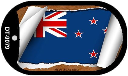 New Zealand Flag Scroll Metal Novelty Dog Tag Necklace DT-9079