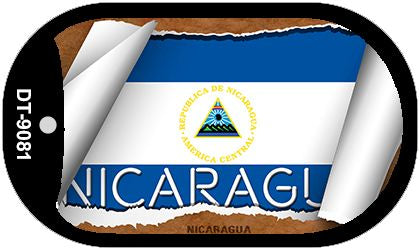 Nicaragua Flag Scroll Metal Novelty Dog Tag Necklace DT-9081