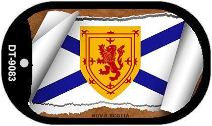 Nova Scotia Flag Scroll Metal Novelty Dog Tag Necklace DT-9083