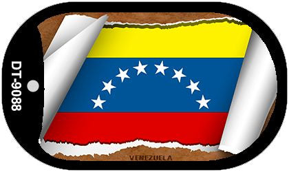 Venezuela Flag Scroll Metal Novelty Dog Tag Necklace DT-9088