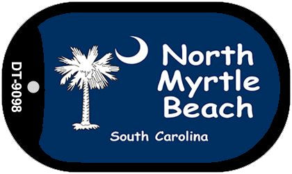 North Myrtle Beach Blue Flag Novelty Metal Dog Tag Necklace DT-9098