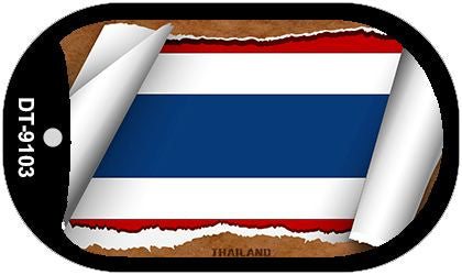 Thailand Flag Scroll Metal Novelty Dog Tag Necklace DT-9103