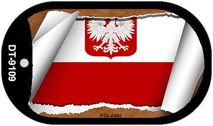 Poland Eagle Flag Scroll Metal Novelty Dog Tag Necklace DT-9109