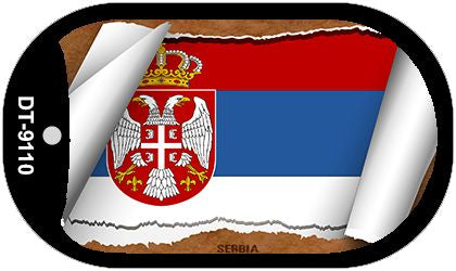 Serbia Eagle Flag Scroll Metal Novelty Dog Tag Necklace DT-9110