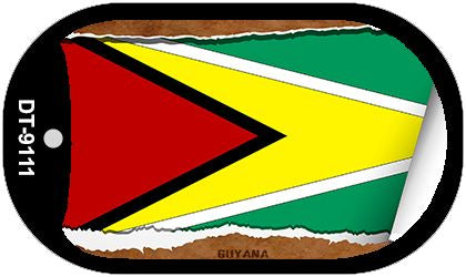 Guyana Flag Scroll Metal Novelty Dog Tag Necklace DT-9111