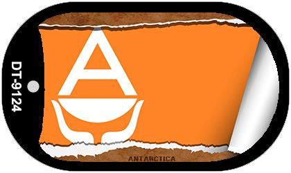 Antarctica Flag Scroll Metal Novelty Dog Tag Necklace DT-9124