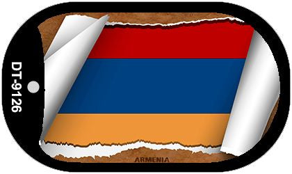 Armenia Flag Scroll Metal Novelty Dog Tag Necklace DT-9126