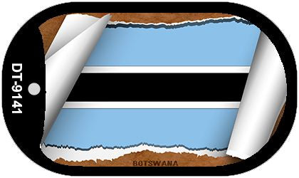 Botswana Flag Scroll Metal Novelty Dog Tag Necklace DT-9141