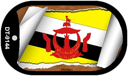 Brunei Flag Scroll Metal Novelty Dog Tag Necklace DT-9144