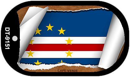 Cape Verde Flag Scroll Metal Novelty Dog Tag Necklace DT-9151