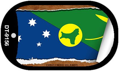 Christmas Island Flag Scroll Metal Novelty Dog Tag Necklace DT-9156