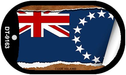 Cook Island Flag Scroll Metal Novelty Dog Tag Necklace DT-9163