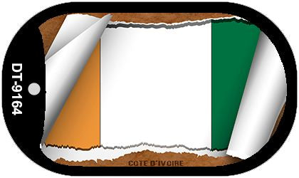 Cote D Ivoire Flag Scroll Metal Novelty Dog Tag Necklace DT-9164
