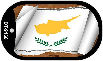Cyprus Flag Scroll Metal Novelty Dog Tag Necklace DT-9166
