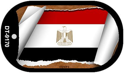 Egypt Flag Scroll Metal Novelty Dog Tag Necklace DT-9170
