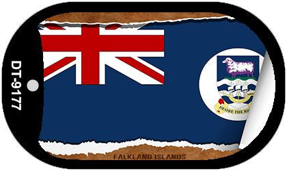 Falkland Islands Flag Scroll Metal Novelty Dog Tag Necklace DT-9177