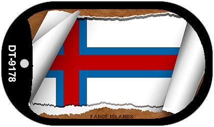 Faroe Islands Flag Scroll Metal Novelty Dog Tag Necklace DT-9178