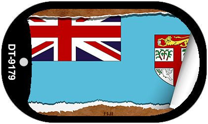Fiji Flag Scroll Metal Novelty Dog Tag Necklace DT-9179