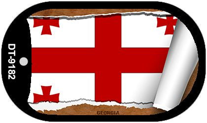 Georgia Flag Scroll Metal Novelty Dog Tag Necklace DT-9182