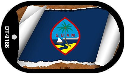 Guam Flag Scroll Metal Novelty Dog Tag Necklace DT-9186
