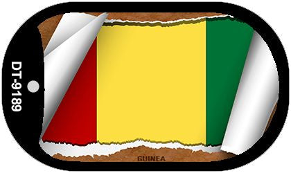 Guinea Flag Scroll Metal Novelty Dog Tag Necklace DT-9189
