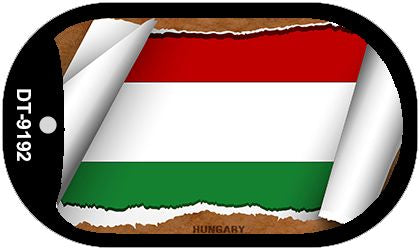 Hungary Flag Scroll Metal Novelty Dog Tag Necklace DT-9192