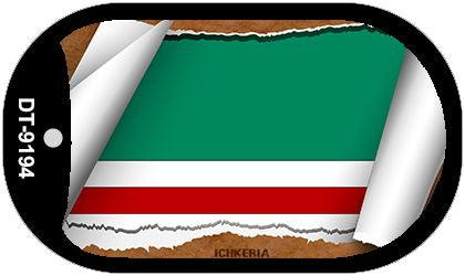 Ichkeria Flag Scroll Metal Novelty Dog Tag Necklace DT-9194
