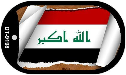 Iraq Flag Scroll Metal Novelty Dog Tag Necklace DT-9198