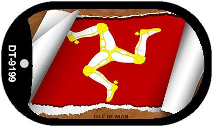 Isle of Man Flag Scroll Metal Novelty Dog Tag Necklace DT-9199