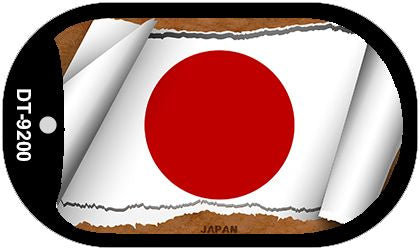 Japan Flag Scroll Metal Novelty Dog Tag Necklace DT-9200