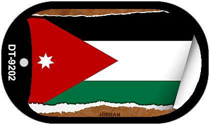 Jordan Flag Scroll Metal Novelty Dog Tag Necklace DT-9202