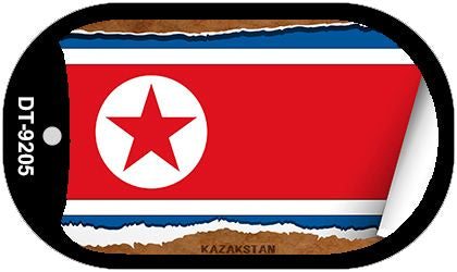 North Korea Flag Scroll Metal Novelty Dog Tag Necklace DT-9205