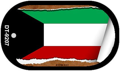 Kuwait Flag Scroll Metal Novelty Dog Tag Necklace DT-9207