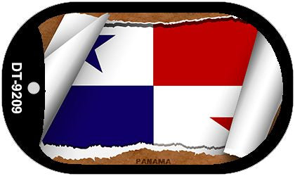 Panama Flag Scroll Metal Novelty Dog Tag Necklace DT-9209