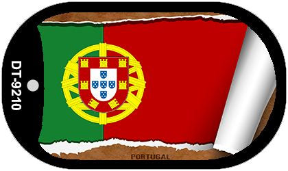 Portugal Flag Scroll Metal Novelty Dog Tag Necklace DT-9210