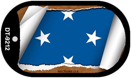 Micronesia Flag Scroll Metal Novelty Dog Tag Necklace DT-9212