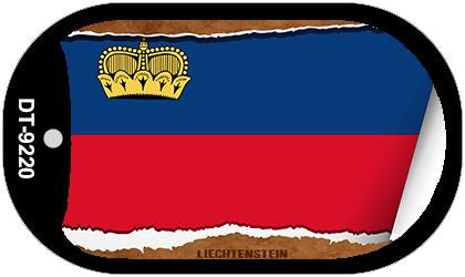 Liechtenstein Flag Scroll Metal Novelty Dog Tag Necklace DT-9220
