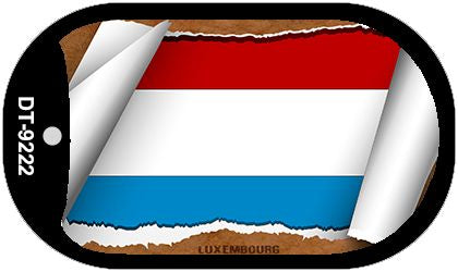 Luxembourg Flag Scroll Metal Novelty Dog Tag Necklace DT-9222