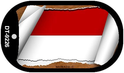Monaco-C Flag Scroll Metal Novelty Dog Tag Necklace DT-9226