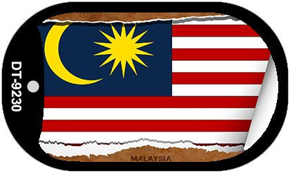 Malaysia Flag Scroll Metal Novelty Dog Tag Necklace DT-9230
