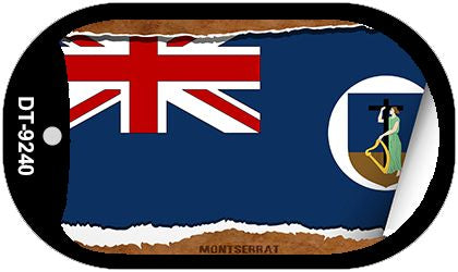 Montserrat Flag Scroll Metal Novelty Dog Tag Necklace DT-9240