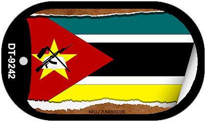 Mozambigue Flag Scroll Metal Novelty Dog Tag Necklace DT-9242