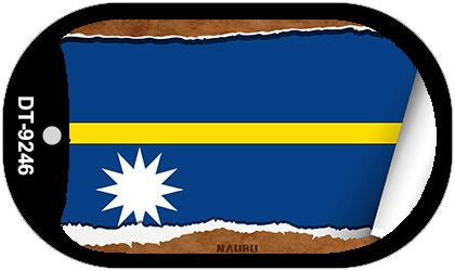Nauru Flag Scroll Metal Novelty Dog Tag Necklace DT-9246