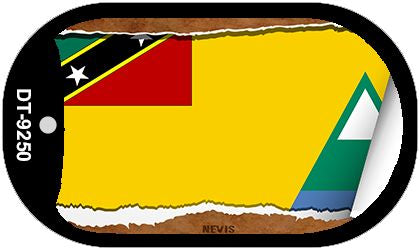 Nevis Flag Scroll Metal Novelty Dog Tag Necklace DT-9250