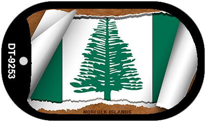 Norfolk Islands Flag Scroll Metal Novelty Dog Tag Necklace DT-9253