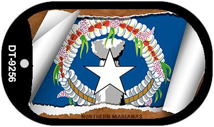 Northern Marianas Flag Scroll Metal Novelty Dog Tag Necklace DT-9256